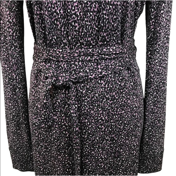 Tory Burch Jersey Long Sleeve Dress Black/Purple - Picture 6 of 10
